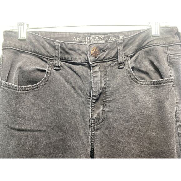 American Eagle High Rise Jegging Super Stretch Jeans Black Denim Womens 12 31X29 - Picture 7 of 8
